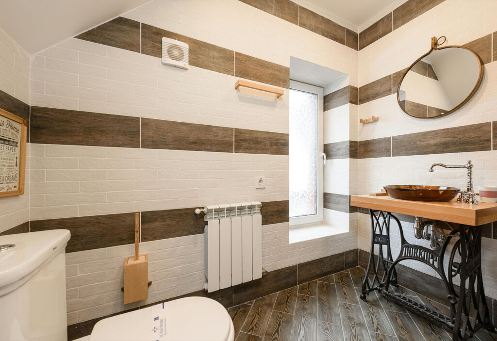 A bathroom built for a residential customer by our plumber.